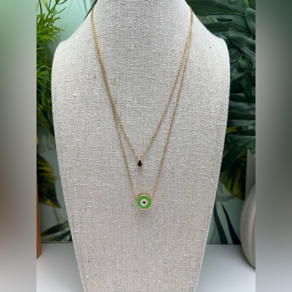 Dainty Evil Eye Multi-Strand Necklace - Evil Eye Minimalist Layered Necklace - Picture 9 of 16